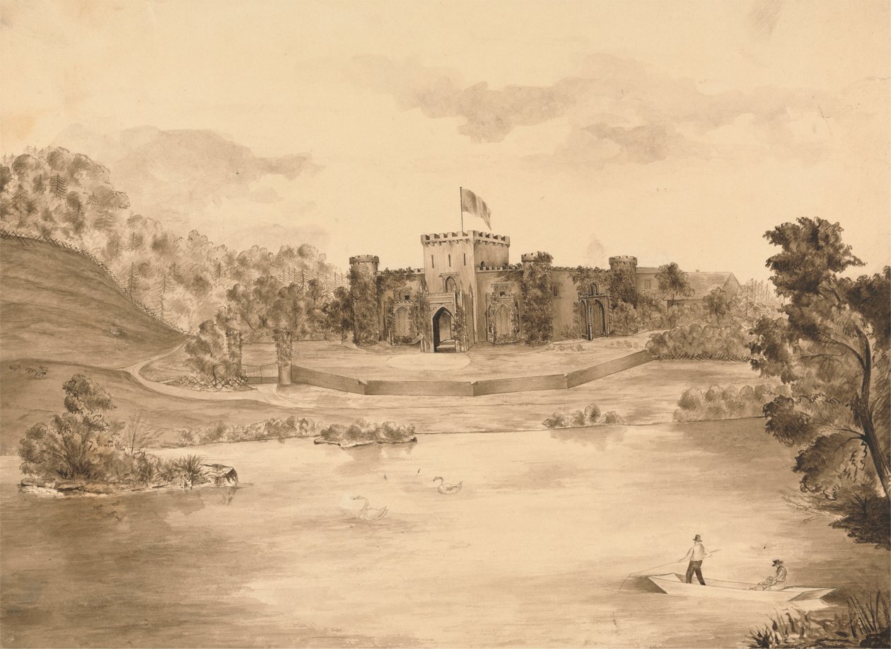 Kale ile Nehir Manzarası by Edward Francis Burney