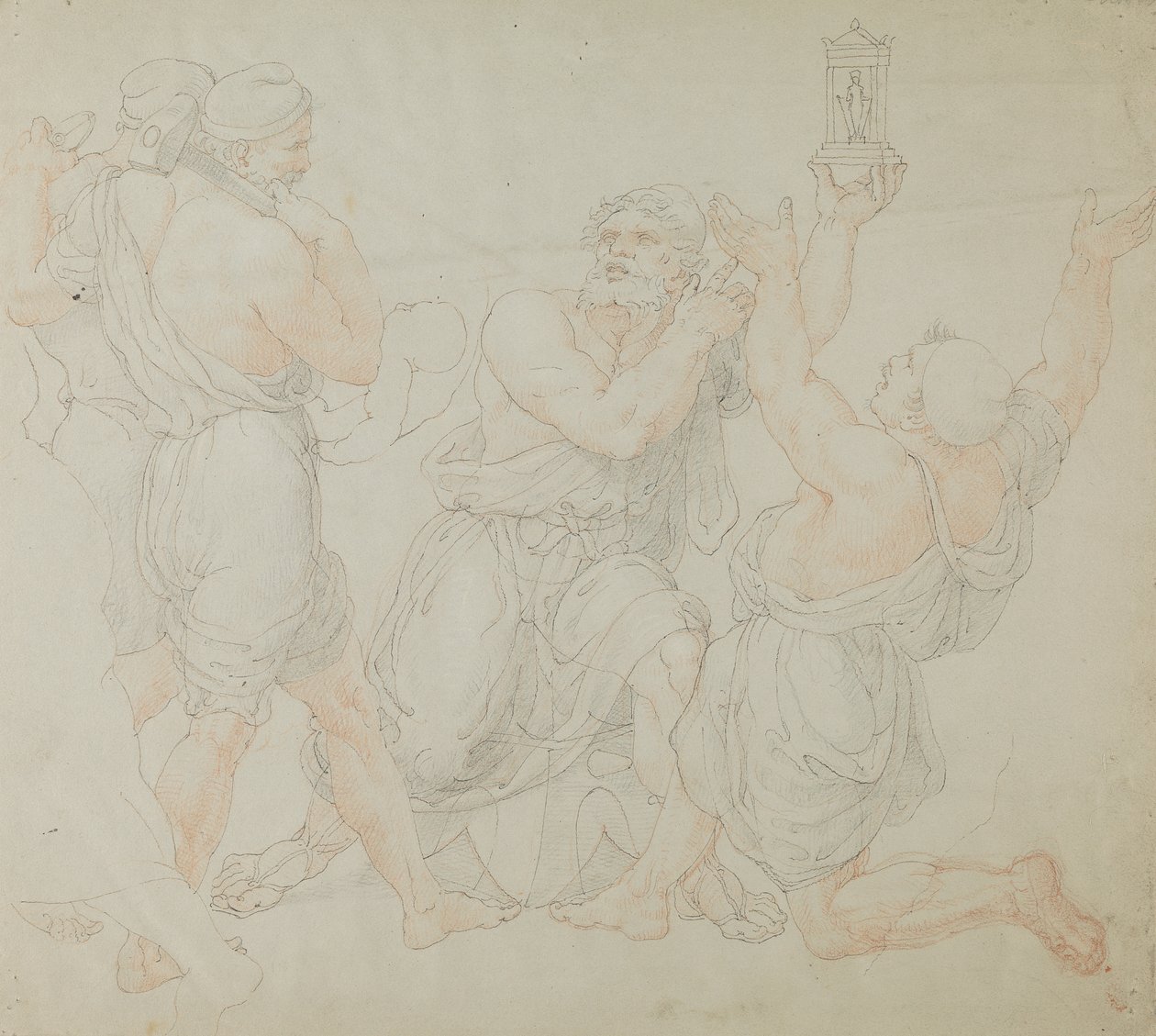 Demitrius ve İki İşçi Figürü Çalışması by Edward Francis Burney