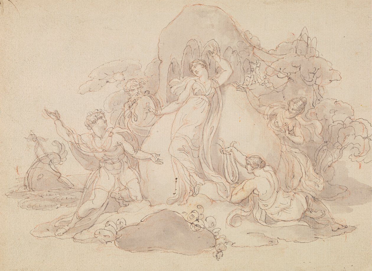 Calypso Adası'na Telemachus ve Mentor İnişi by Edward Francis Burney