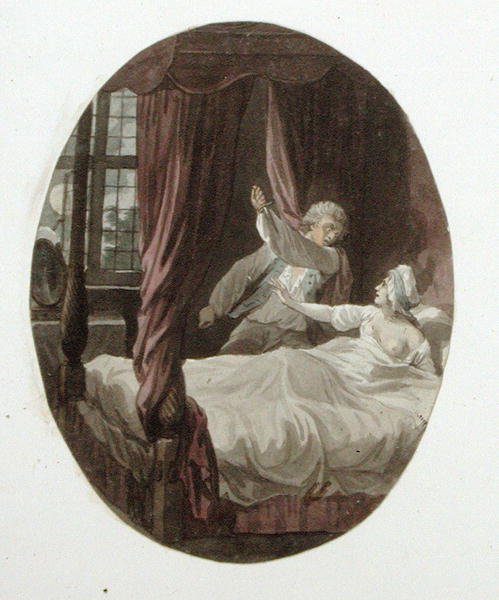 Davetsiz Misafir, 'The Spectator' için çizim, c.1810 (kağıt üzerine suluboya) by Edward Francis Burney