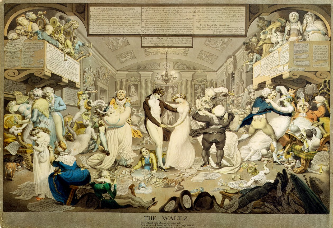 Vals (renkli gravür) by Edward Francis Burney