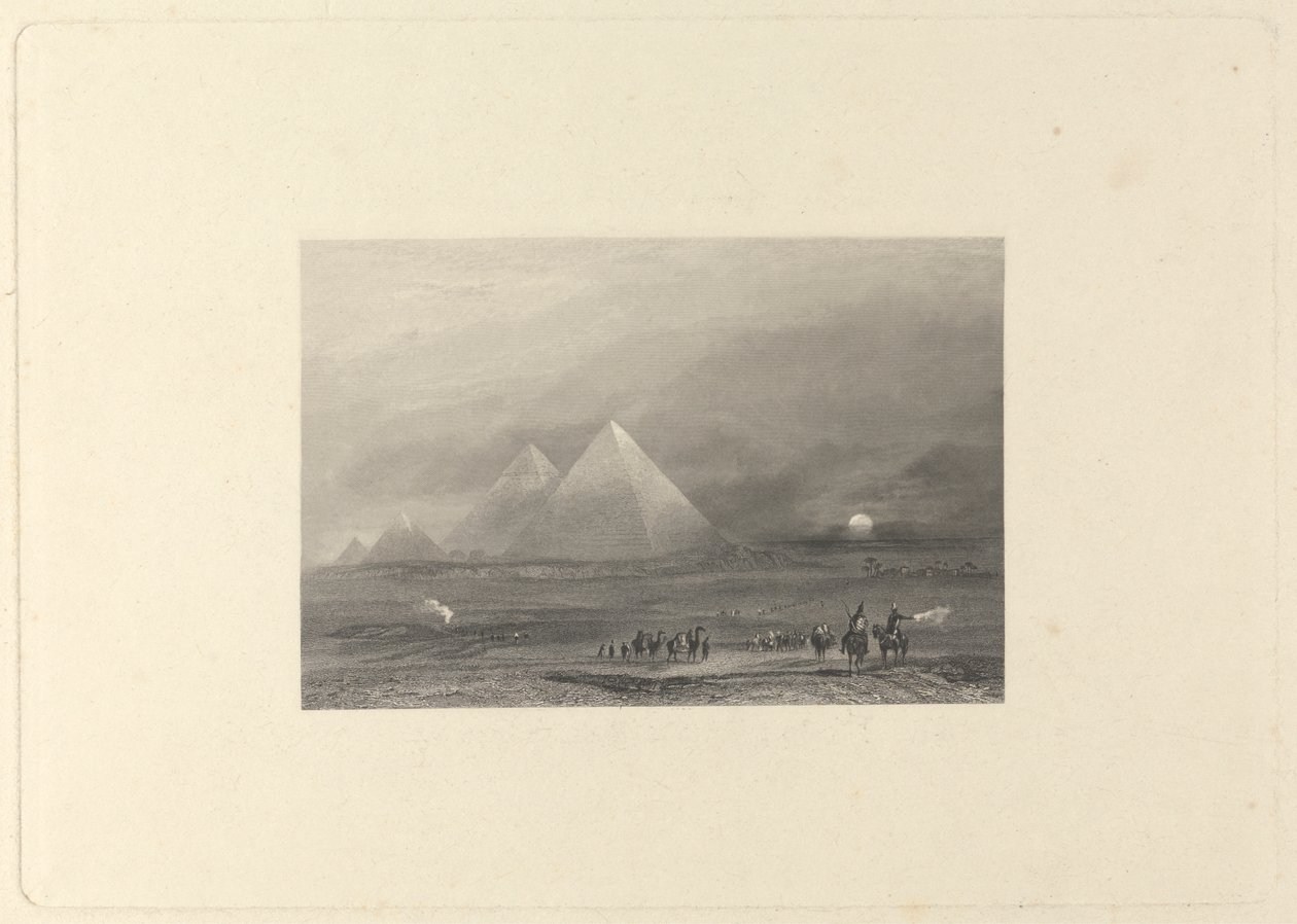 Mısır, Ghizeh Piramitleri by Edward Francis Finden