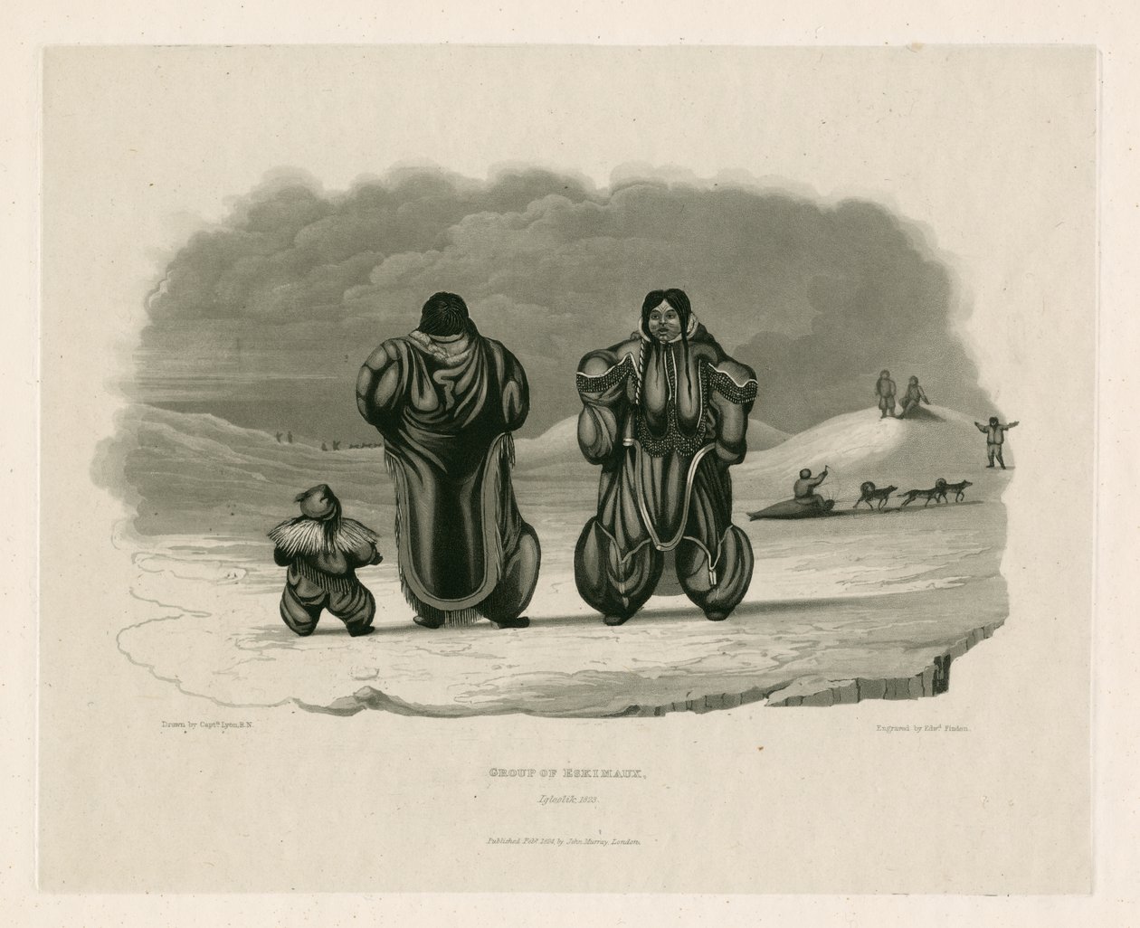 Eskimaux Grubu, Igloolik by Edward Francis Finden