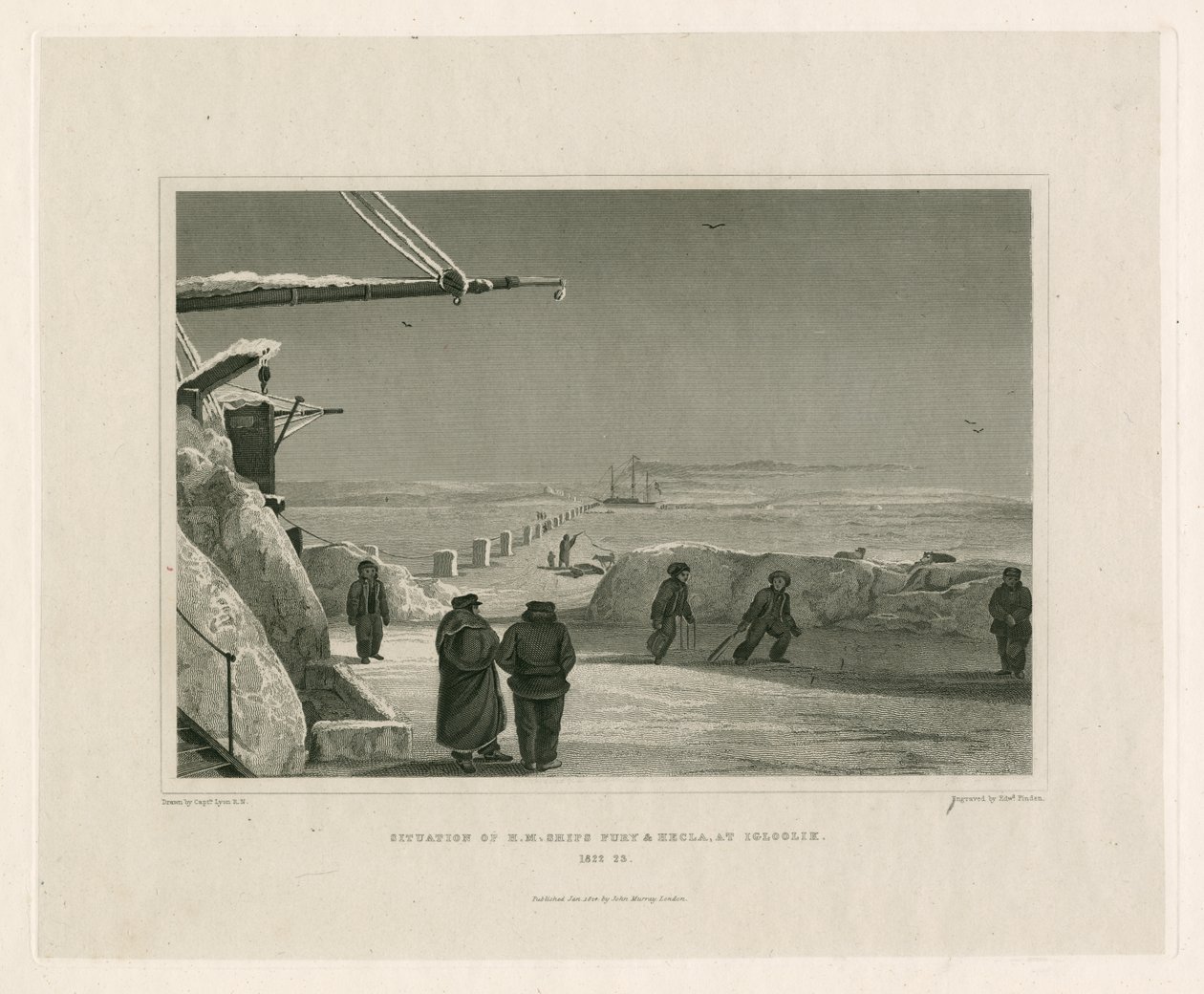 HM Ships Fury ve Hecla'nın Igloolik'teki durumu by Edward Francis Finden
