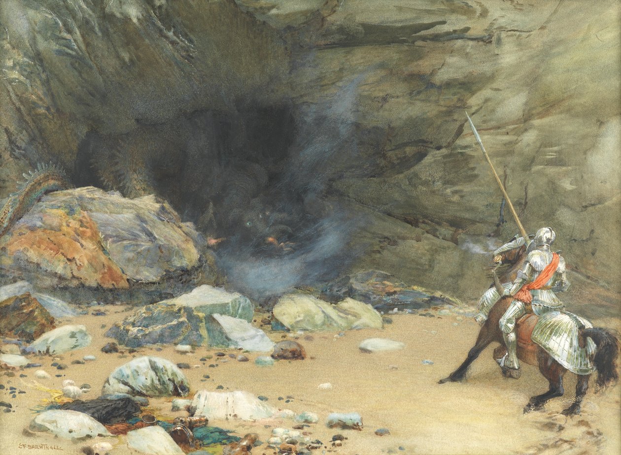 Ejderhalar Mağarası (kağıt üzerinde wc) by Edward Frederick Brewtnall