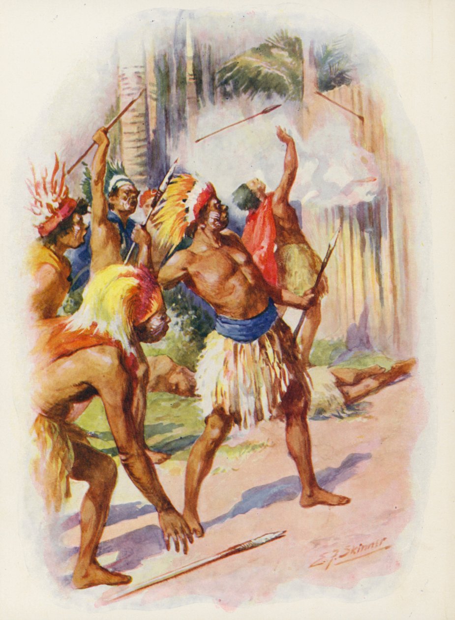 Captain Marryat tarafından Masterman Ready için illüstrasyon (renkli taş baskı) by Edward Frederick Skinner