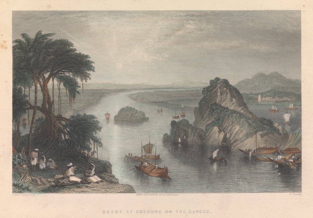 Ganj Nehri üzerindeki Colgong'daki Sahne by Edward Goodall