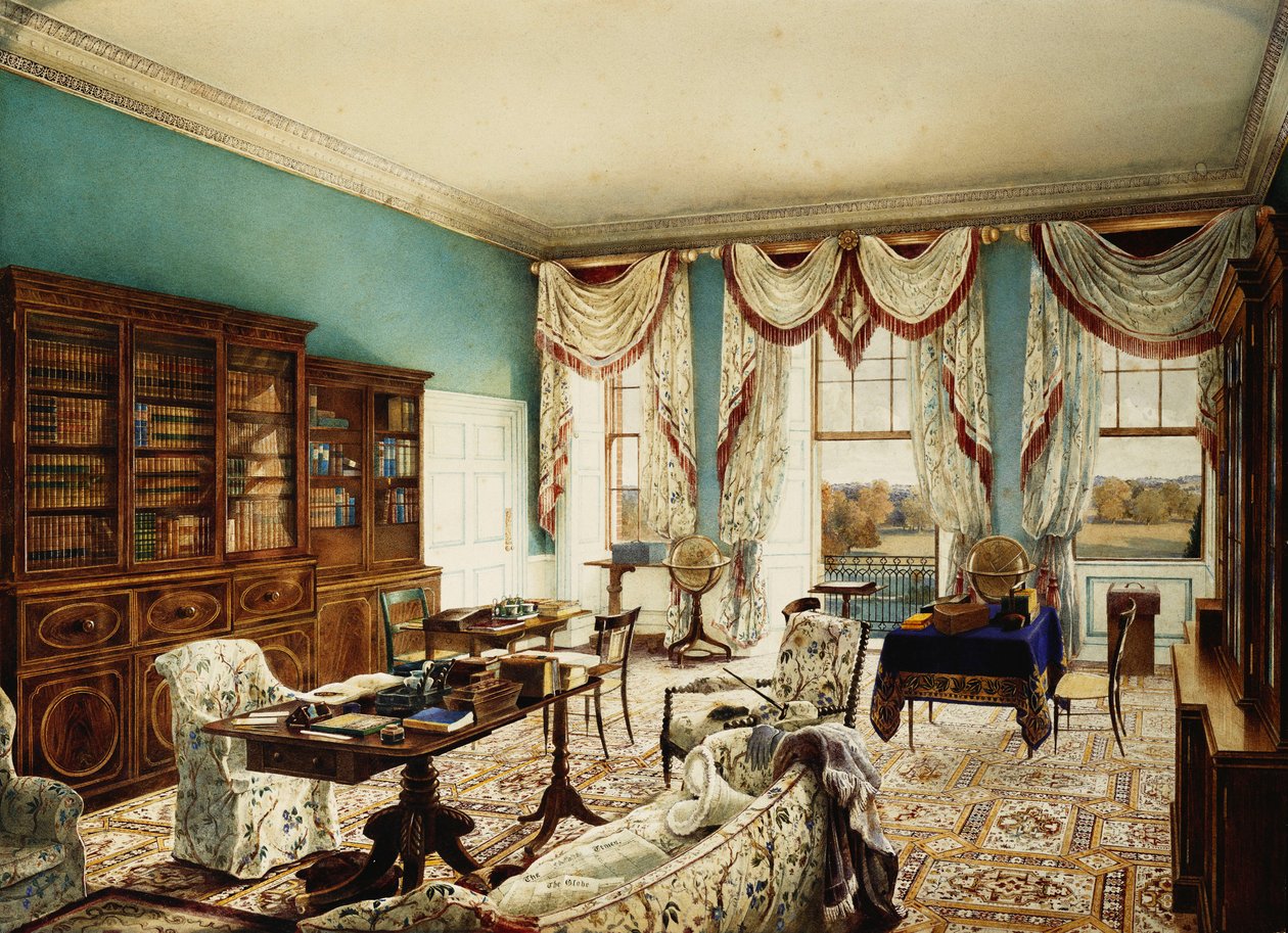 Kütüphane, Binfield, Berkshire, Park Manzaralı, by Edward Hassell