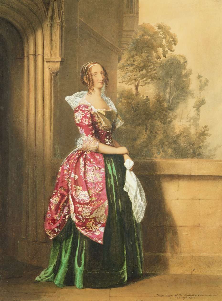 A Lady in her Costume Worn at the Eglington Tournament, 1839 (pencil and wc) by Edward Henry Corbould