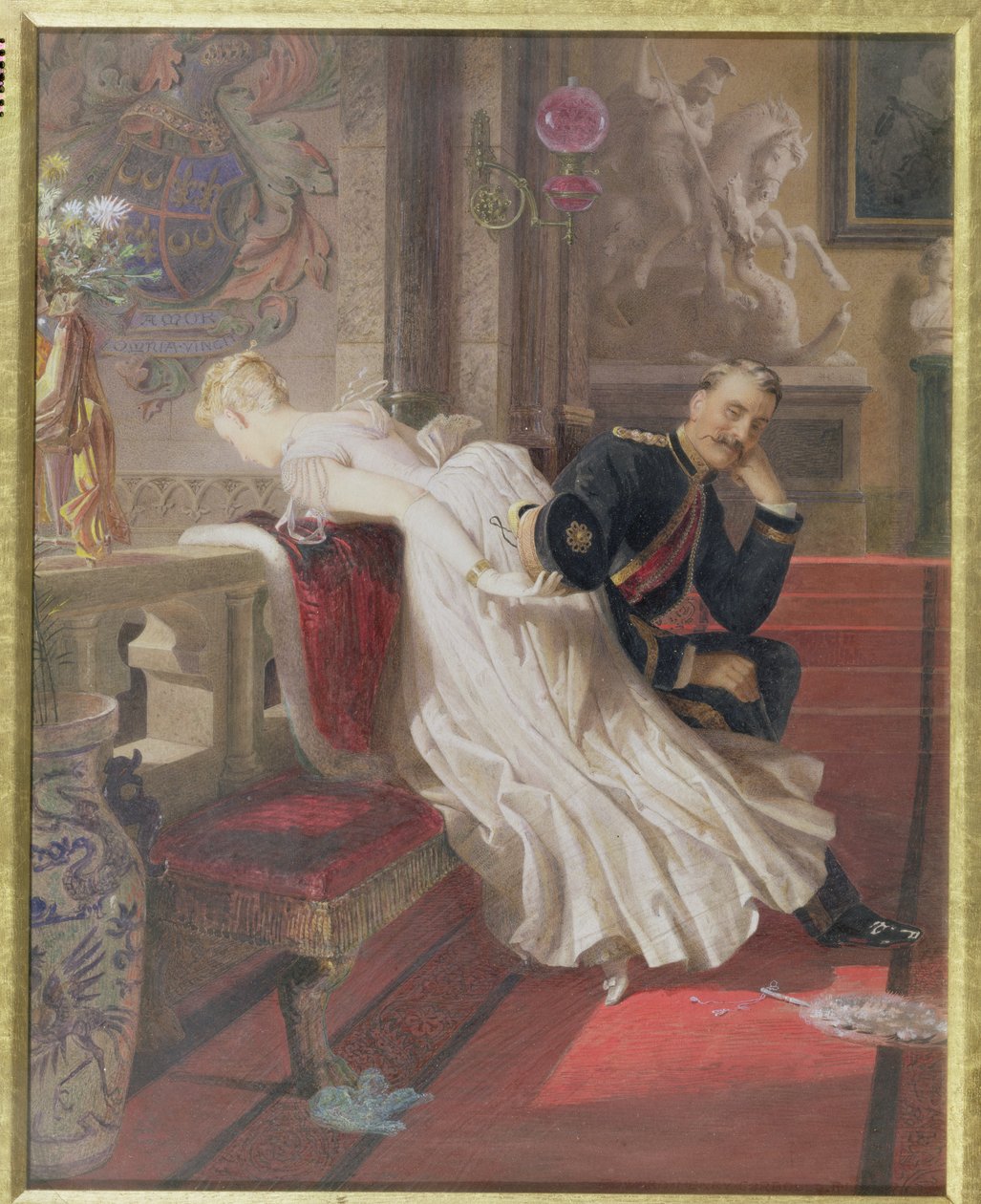 Aşk her şeyi fetheder (kağıt üzerinde wc ve guaj) by Edward Henry Corbould