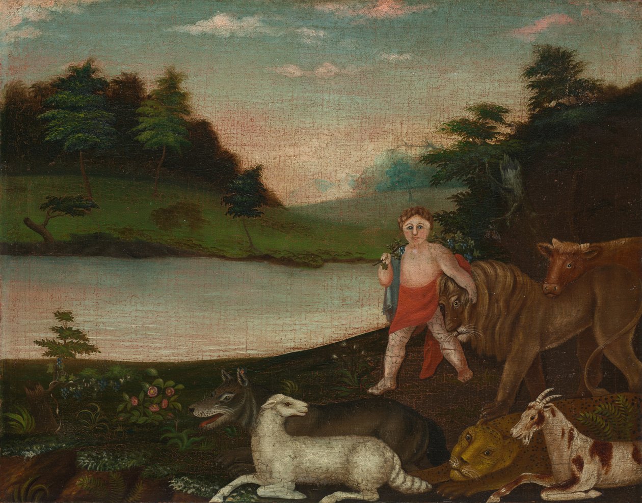 Barışçıl Krallık, c.1816-18 (tuval üzerine yağlı boya) by Edward Hicks
