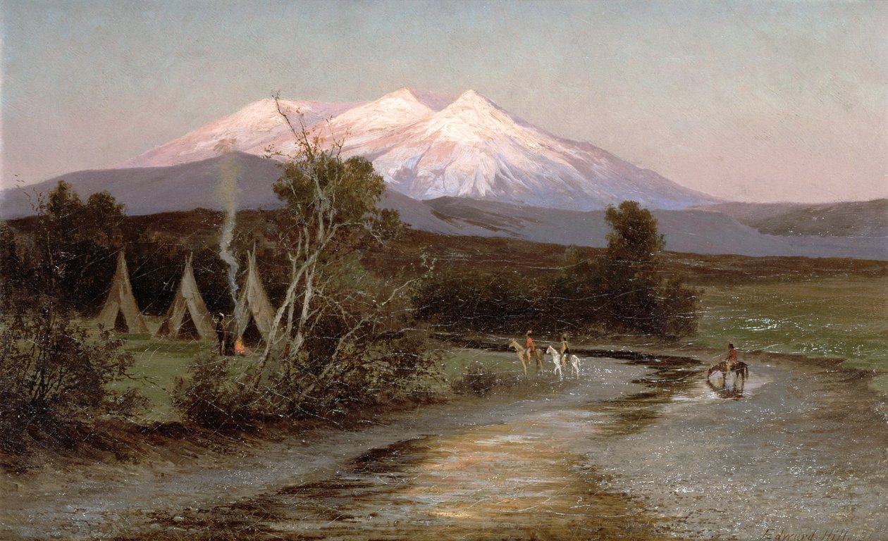 Sierra Blanca at Sunset Looking East from Palmilia, New Mexico, 1894  by Edward Hill