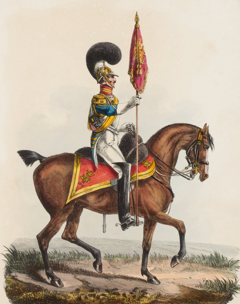 Kraliyet At Muhafızları, Mavi, Memur, 1828 by Edward Hull
