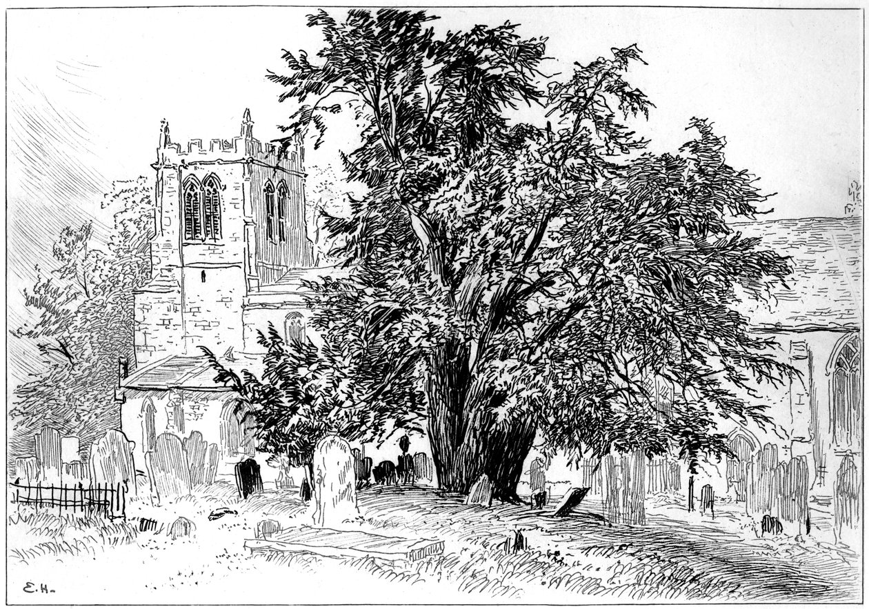 Snitterfield kilisesi, Snitterfield, Warwickshire, 1885. by Edward Hull