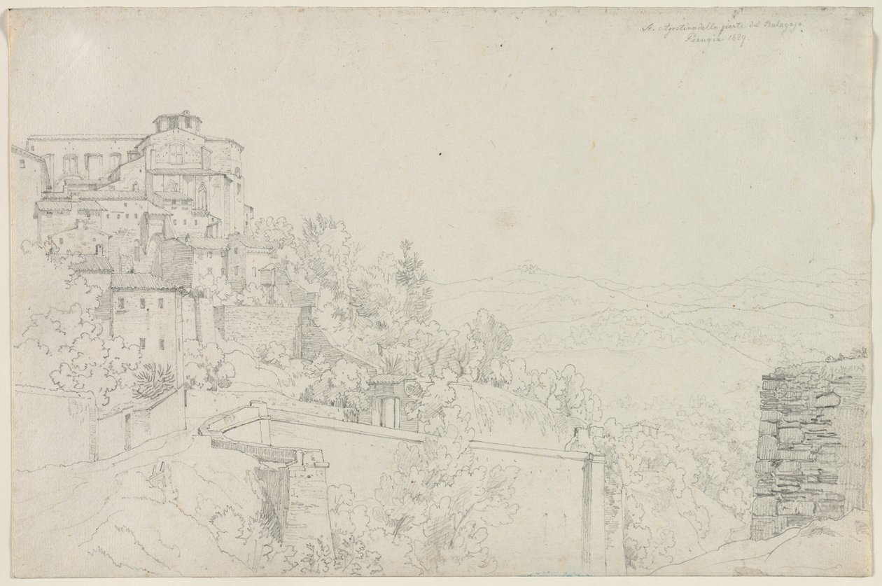 Bulagajo, Perugia'dan Aziz Agostino (Bulagajo tarafından San Agostino, Perugia) by Edward Jakob von Steinle