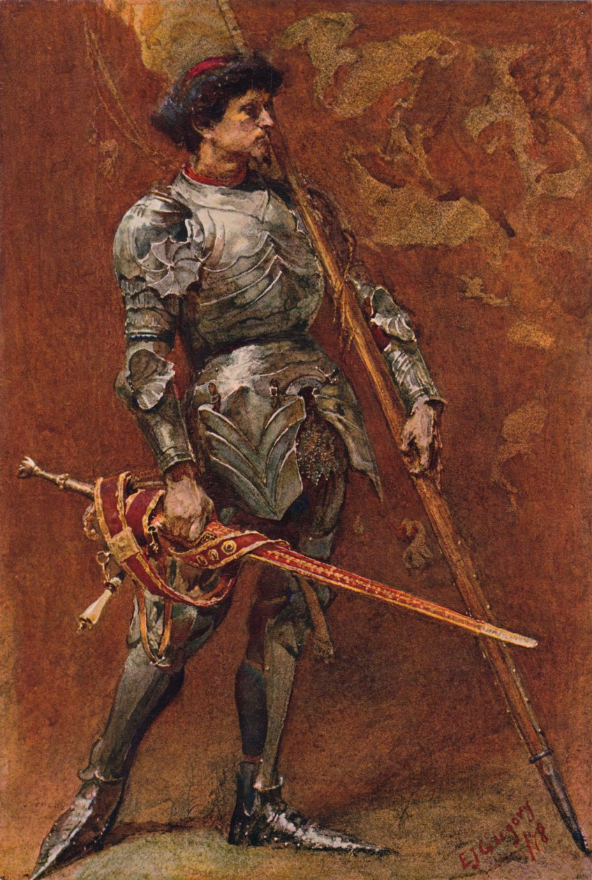 19. yüzyılın sonlarında zırhlı şövalye by Edward John Gregory