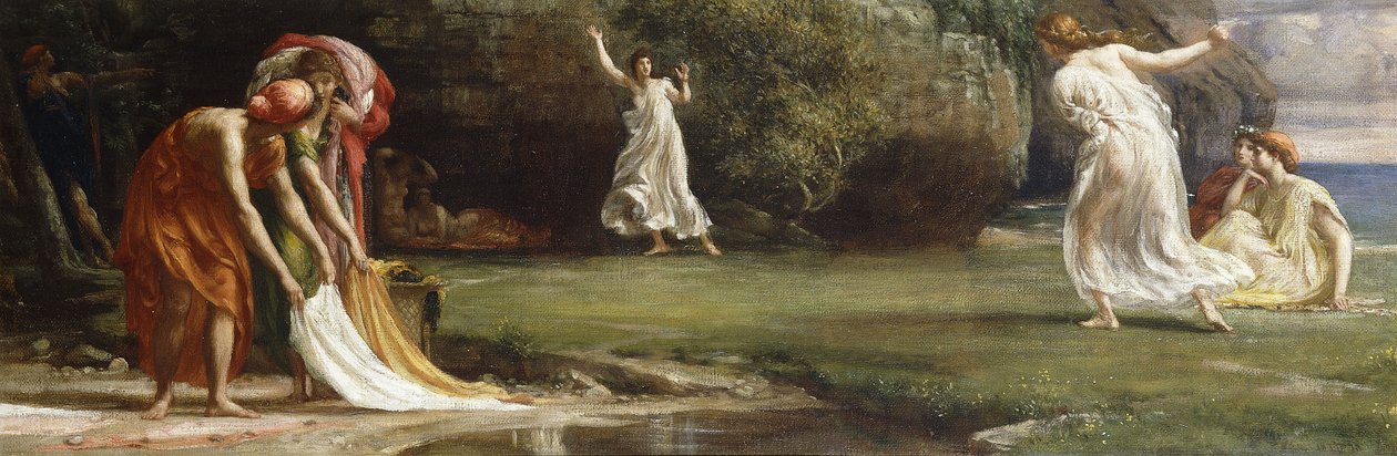Nausicaa ve Bakireleri Baloda oynarken, 1875 by Edward John Poynter