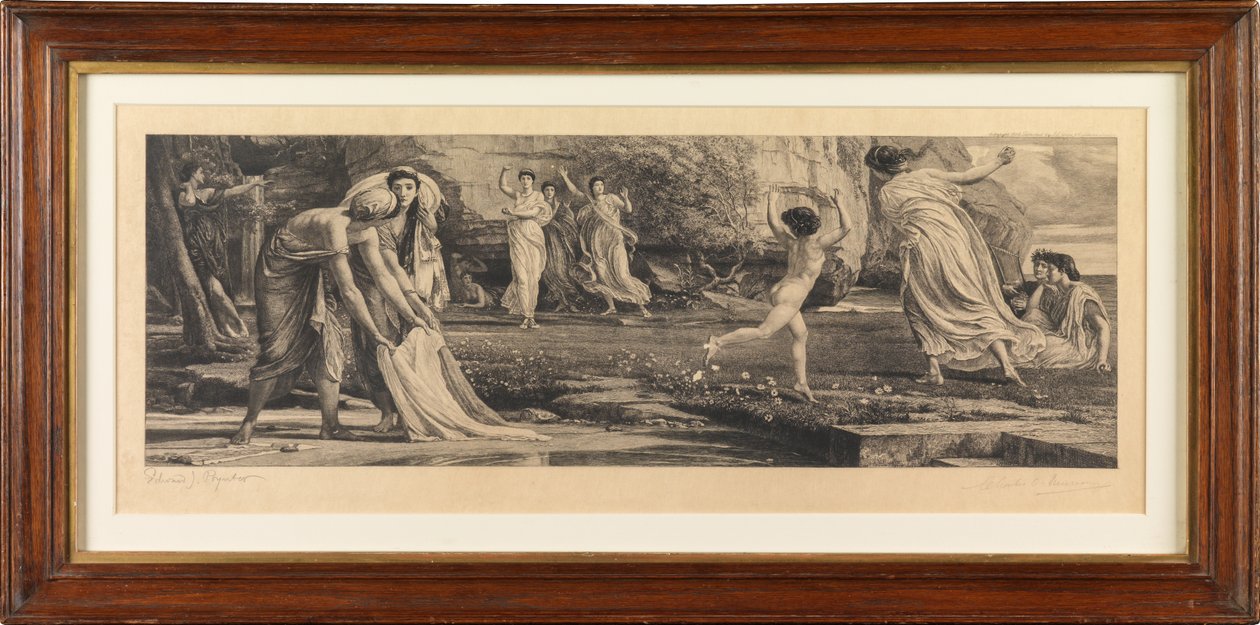 Nausicaa ve Hizmetçileri (gravür) by Edward John Poynter