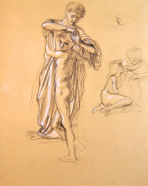 Boş Korkular için Çalışma (I), 1893 (kağıt üzerinde tebeşir) by Edward John Poynter