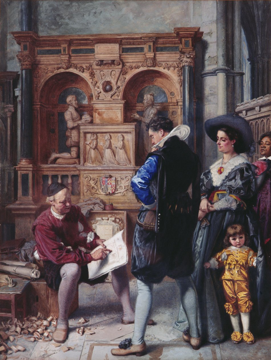 Mimarla Buluşma, 1866 (kağıt üzerinde wc) by Edward Killingworth Johnson