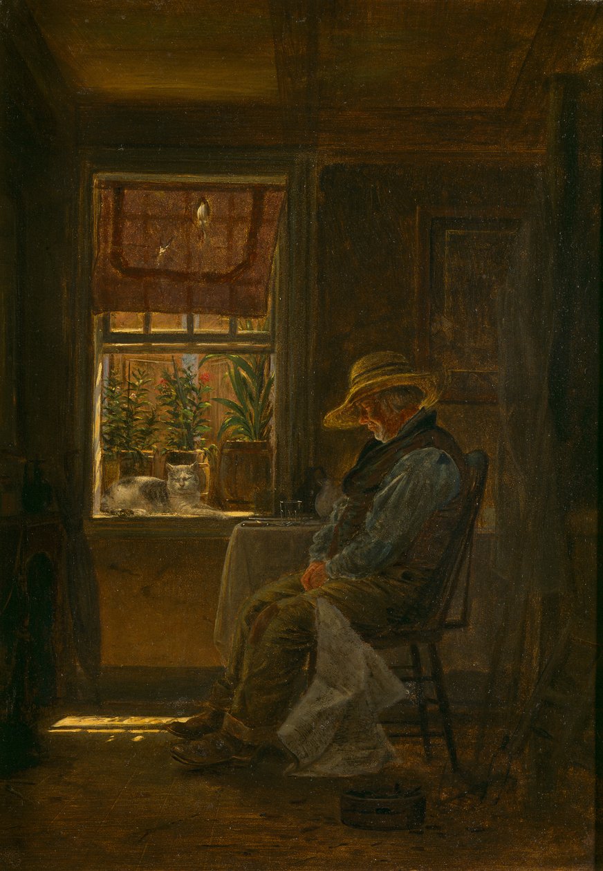 Forty Winks, c.1880 (kompozisyon tahtasındaki yağ) by Edward Lamson Henry