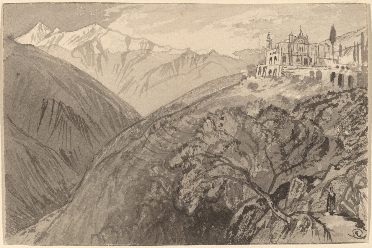 Lampedusa Tepesi Kutsal Alanında Bir Kasaba, 18841885. by Edward Lear