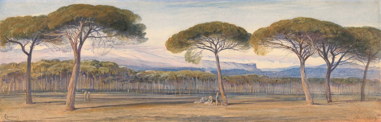 Cannes'ın Üzerindeki Çam Ormanlarından Bir Görünüm by Edward Lear