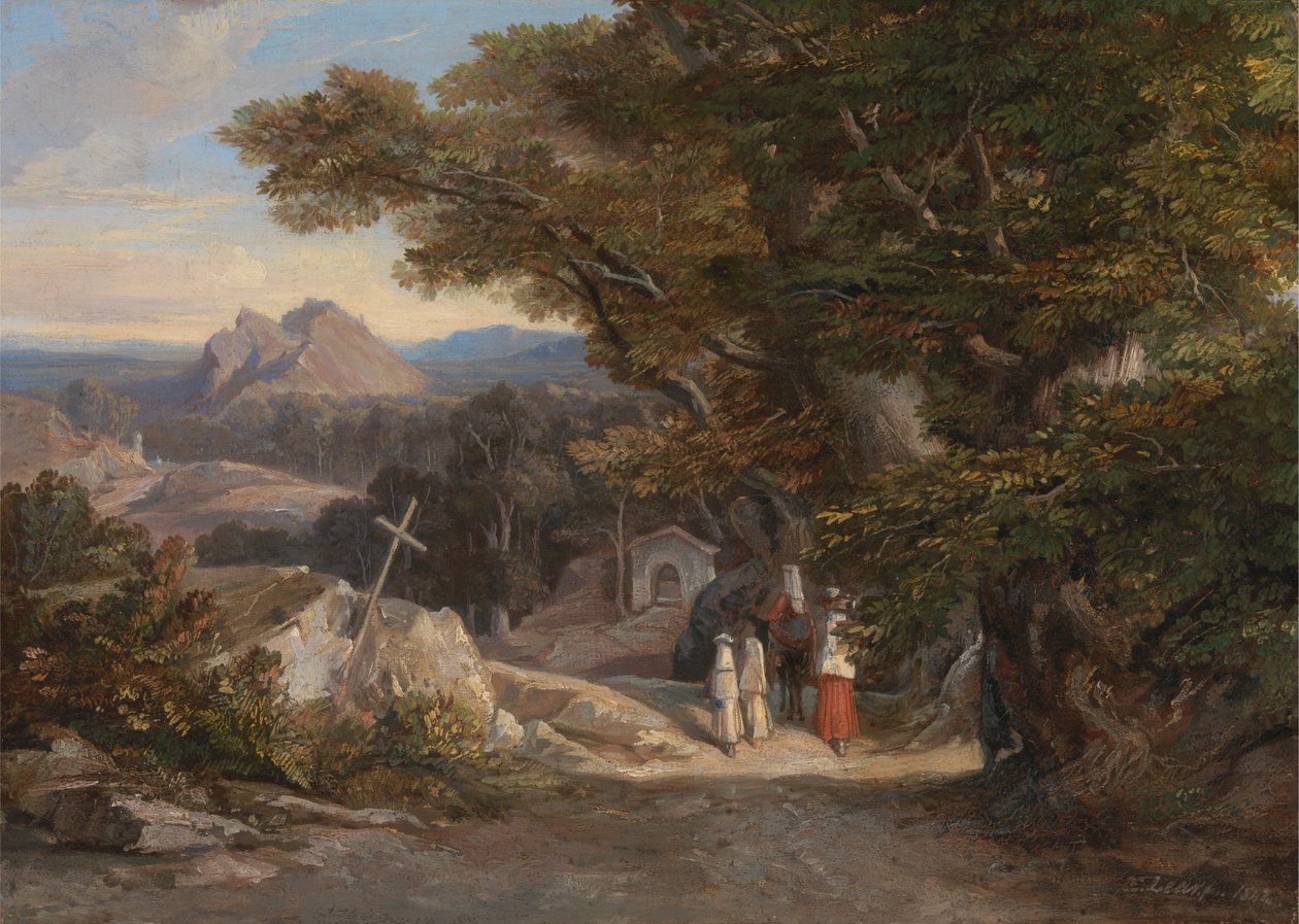 Olvano L'Civitella Arasında by Edward Lear