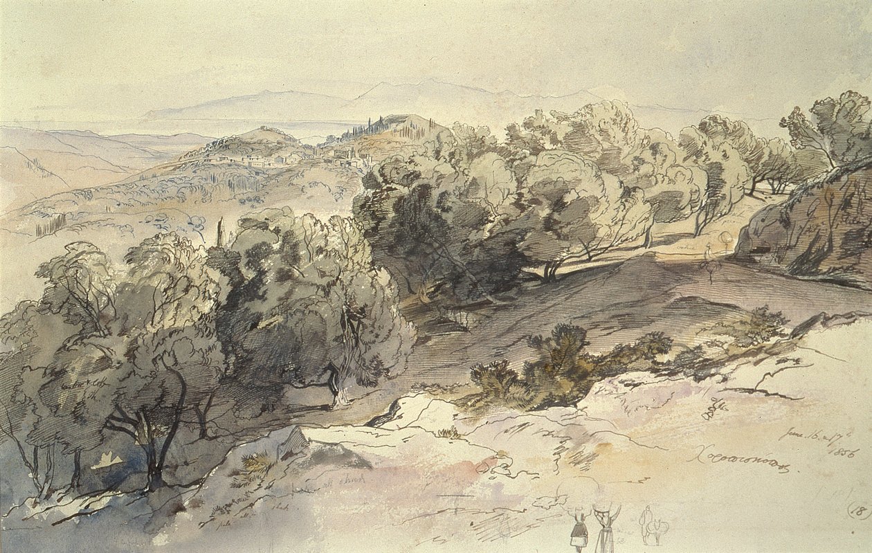 Korpiskopi, Yunanistan by Edward Lear