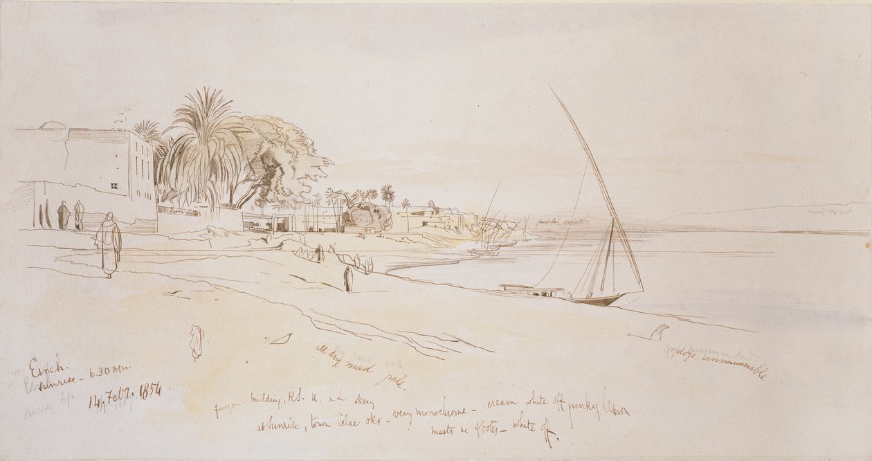 Esneh, Mısır, 1854 by Edward Lear