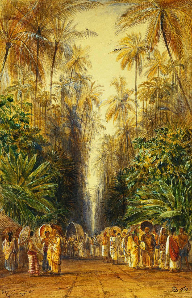 Galle, Seylan Yakınlarındaki Bir Yolda Figürler, by Edward Lear