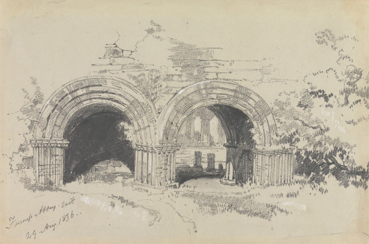 Furness Abbey East, 29 Ağustos 1836 by Edward Lear