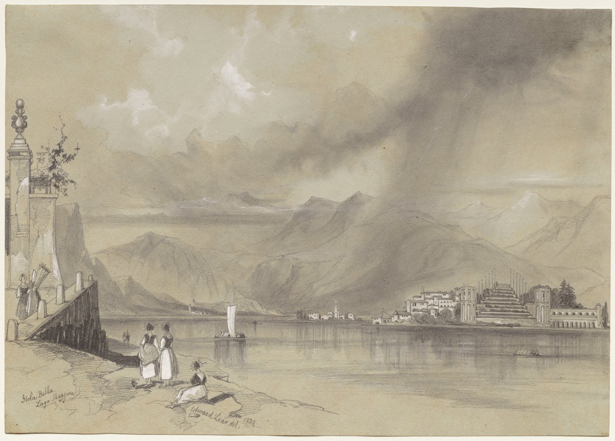 Isola Bella, Maggiore Gölü by Edward Lear