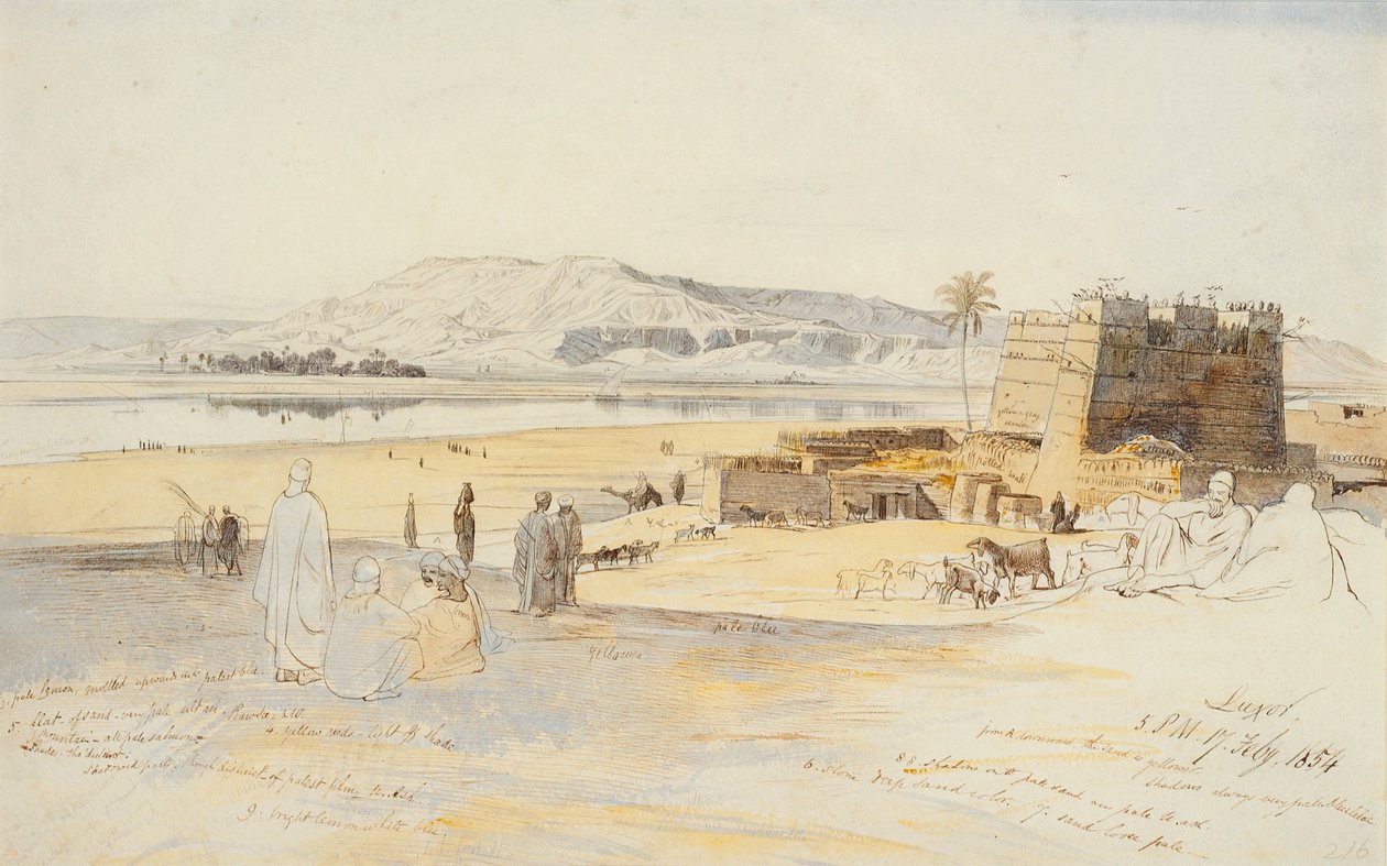 Luksor, 17 Şubat 1854 by Edward Lear