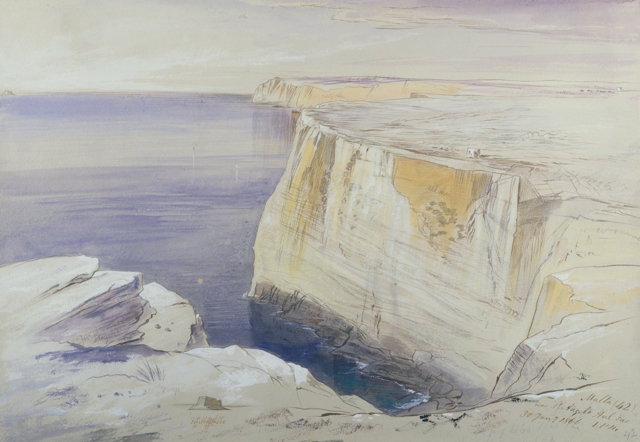 Malta, Yakın St. Angelo Hal Far by Edward Lear