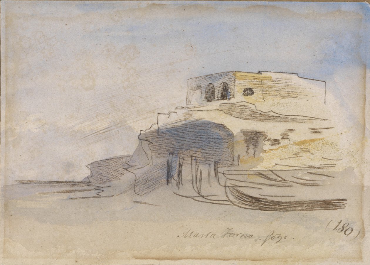 Makarna Fırını, Gozo, Malta, 1866 by Edward Lear