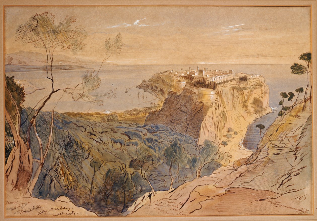 Monako, 1864 by Edward Lear