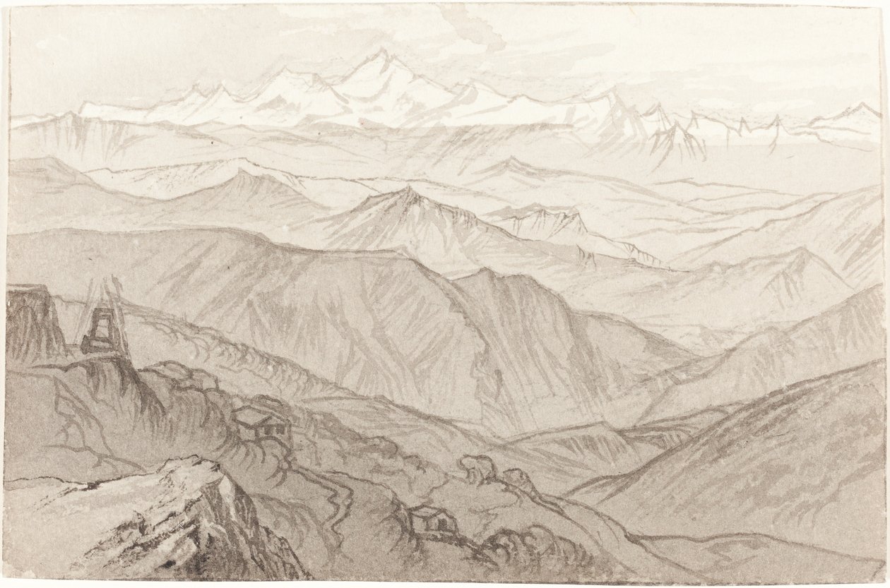 Kinchinjunga Dağı Her Şey Fuarı, 1874. by Edward Lear