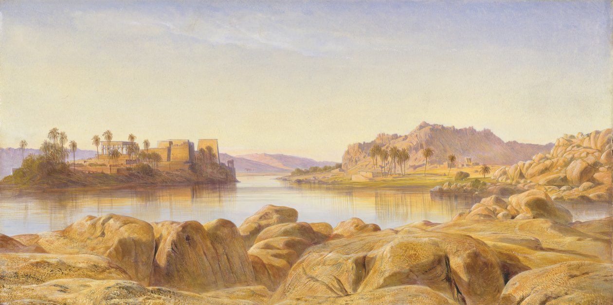 Philae, Mısır, 1863 by Edward Lear