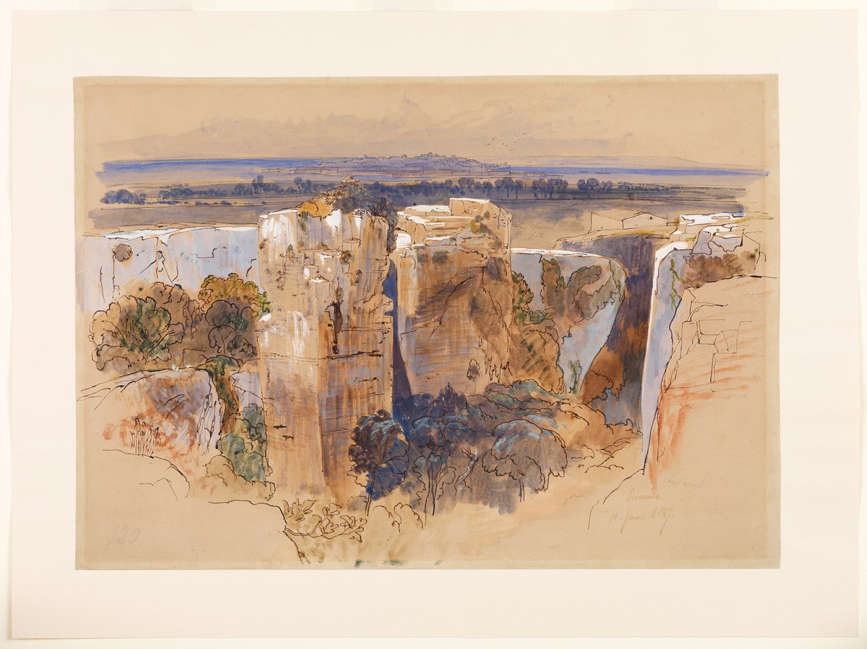 Siraküza Ocakları, 11 Haziran 1847 by Edward Lear