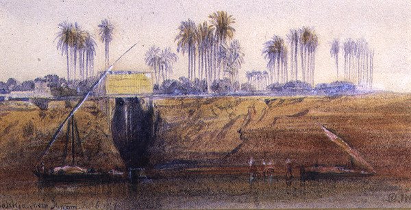 Sakkia, Ibreem yakınlarında, 6 Şubat 1865 by Edward Lear