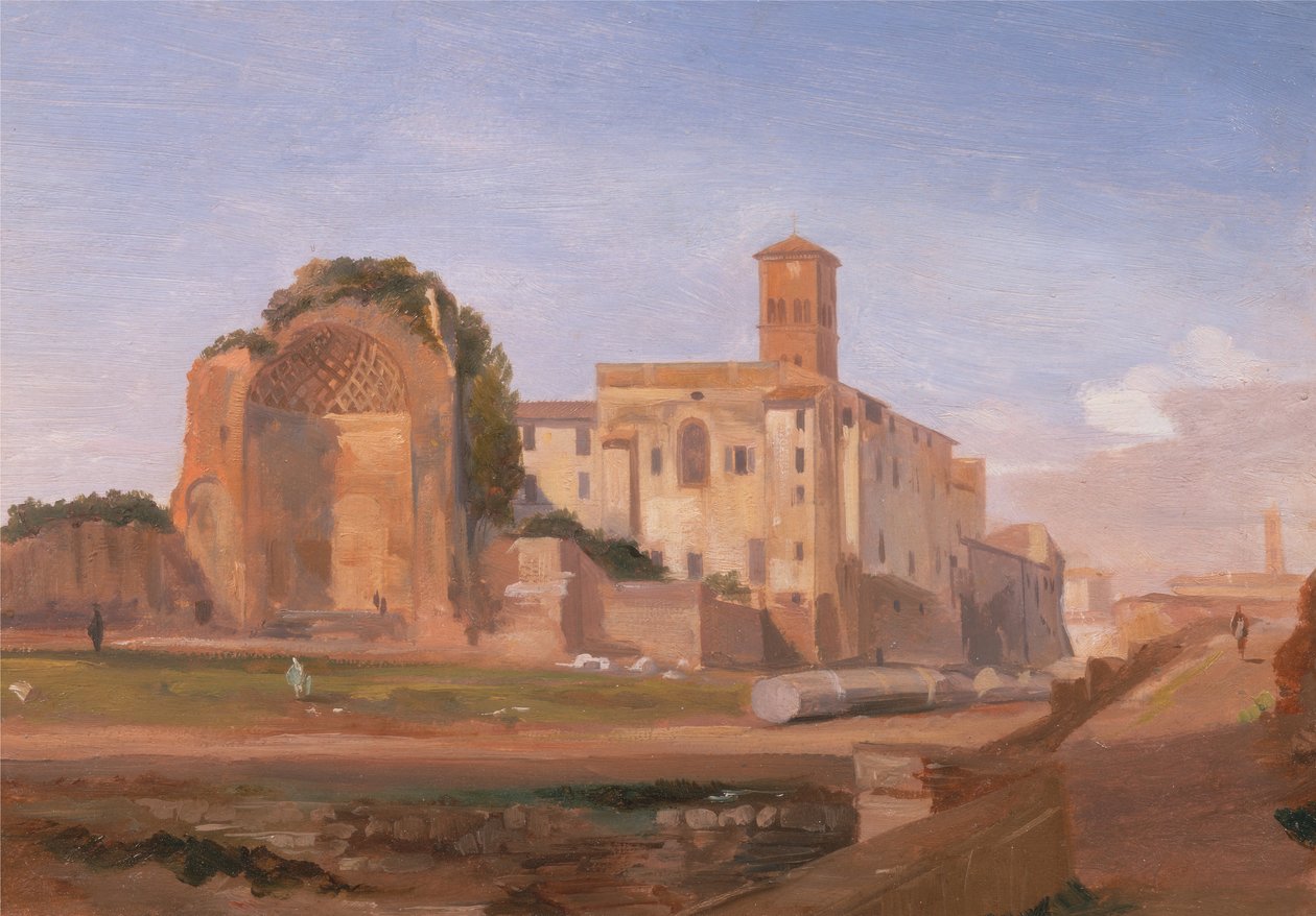 Venüs ve Roma Tapınağı, Roma, 1840. by Edward Lear