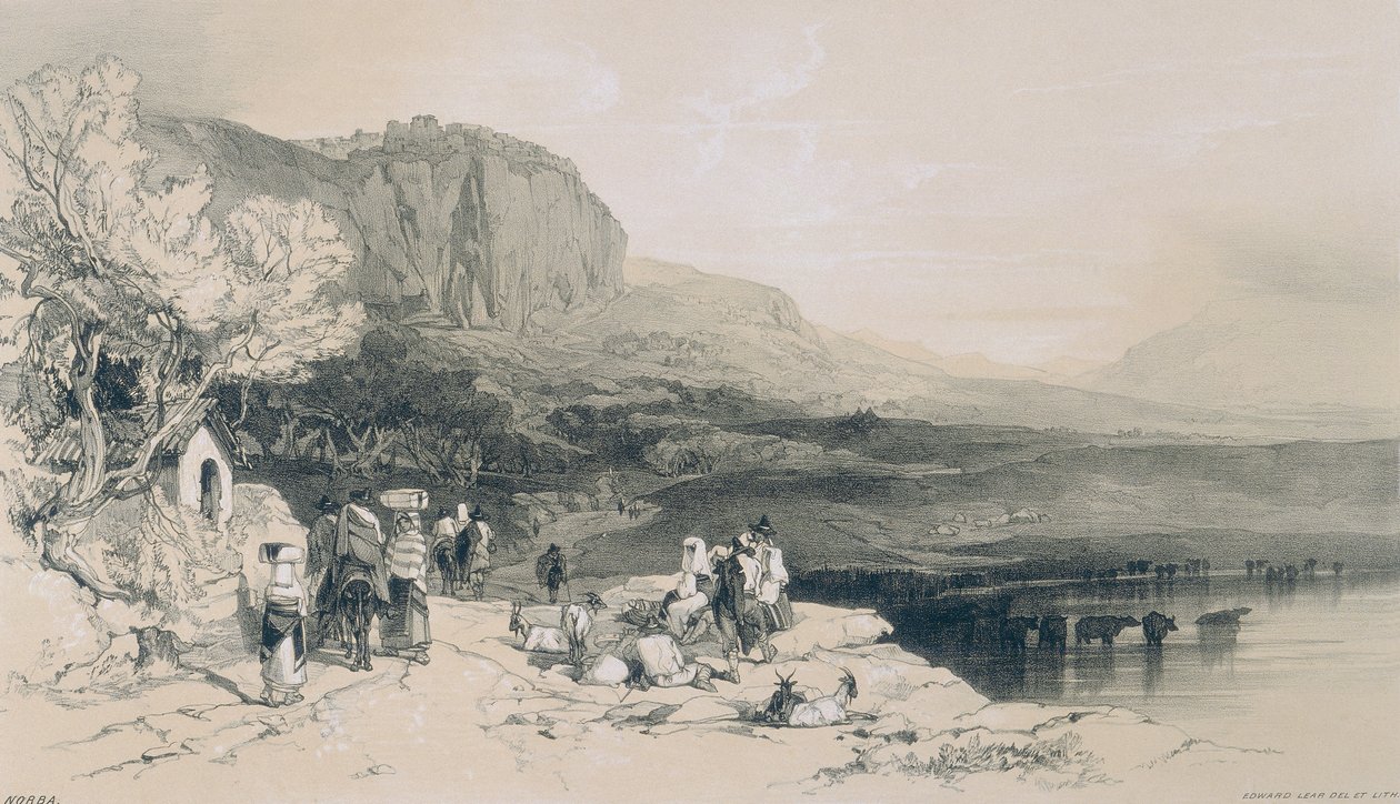 Roma ve çevresinden manzaralar: Norba manzarası by Edward Lear