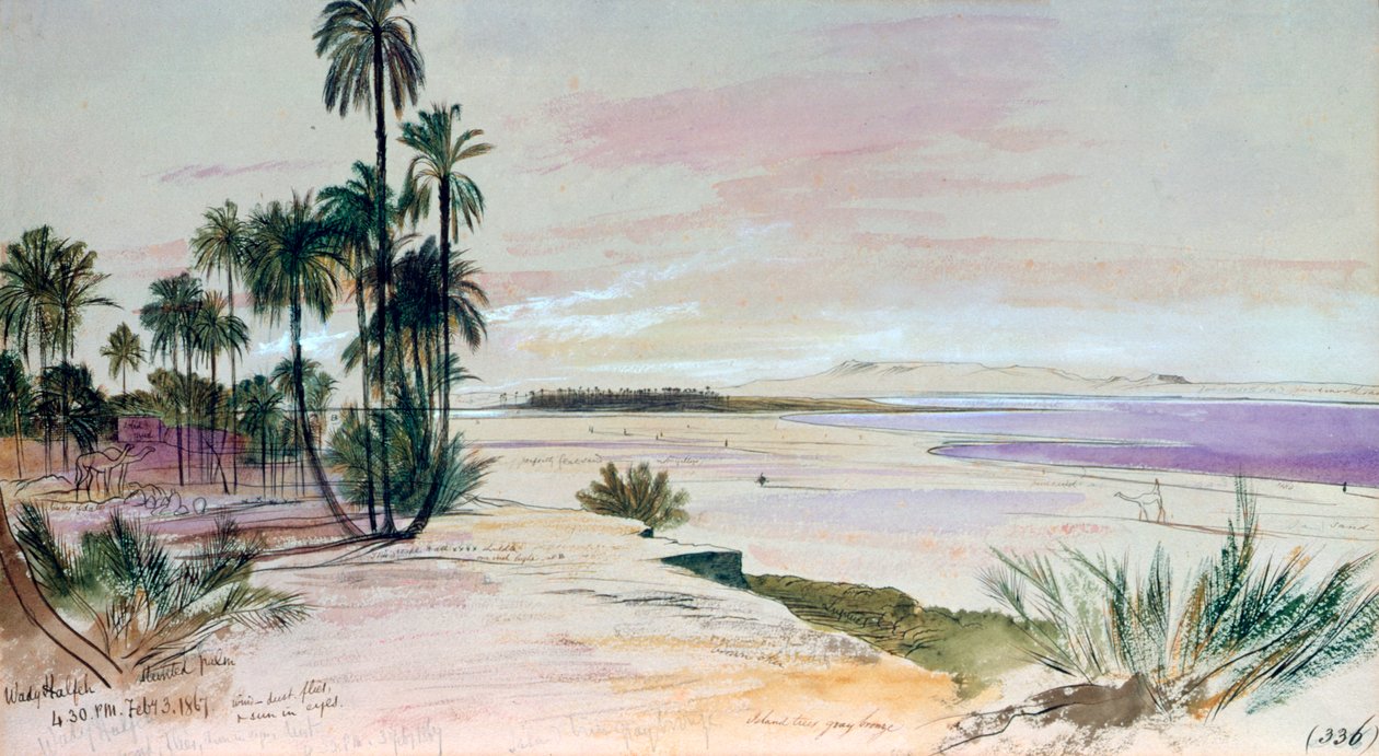 Wadi Halfeh, 3 Şubat 1867 by Edward Lear