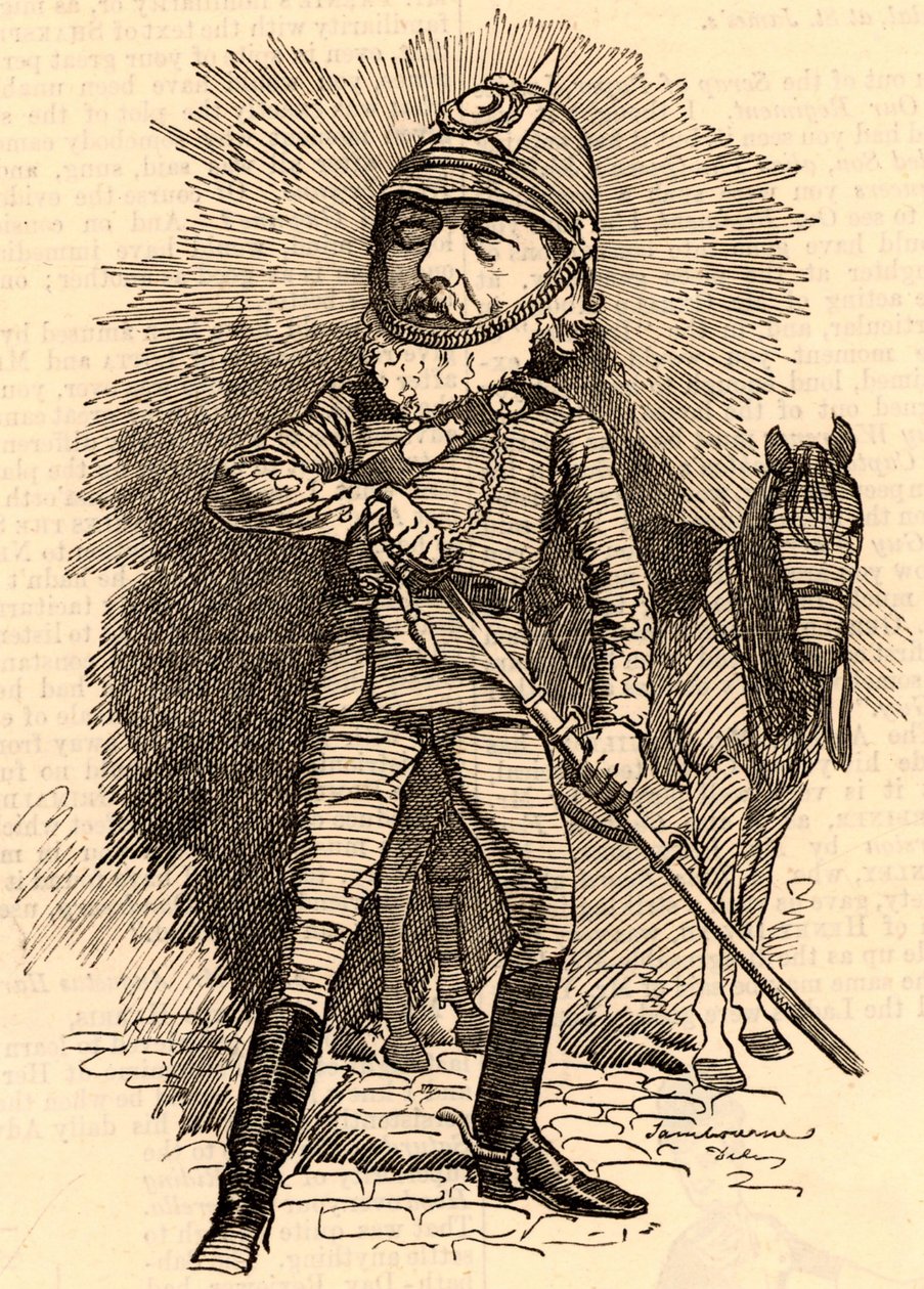 askeri üniformalı Frederick Lord Leighton by Edward Linley Sambourne