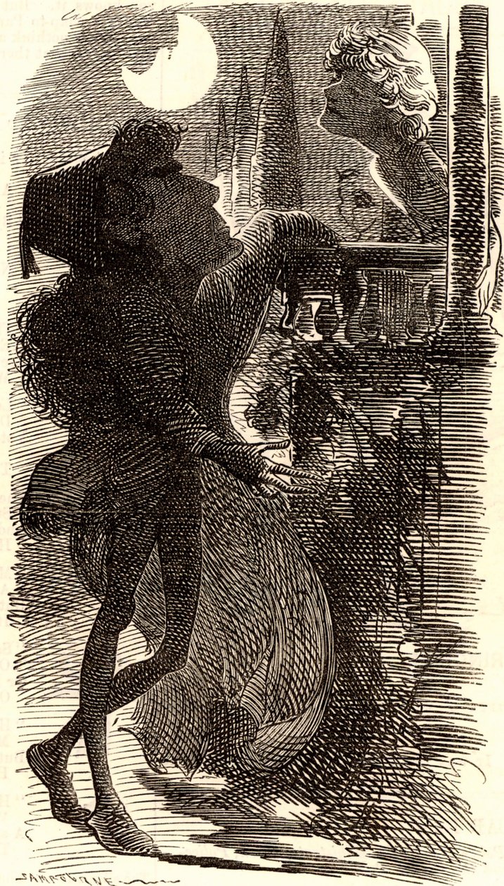 Henry Irving, "Romeo ve Juliet"in balkon sahnesinde by Edward Linley Sambourne