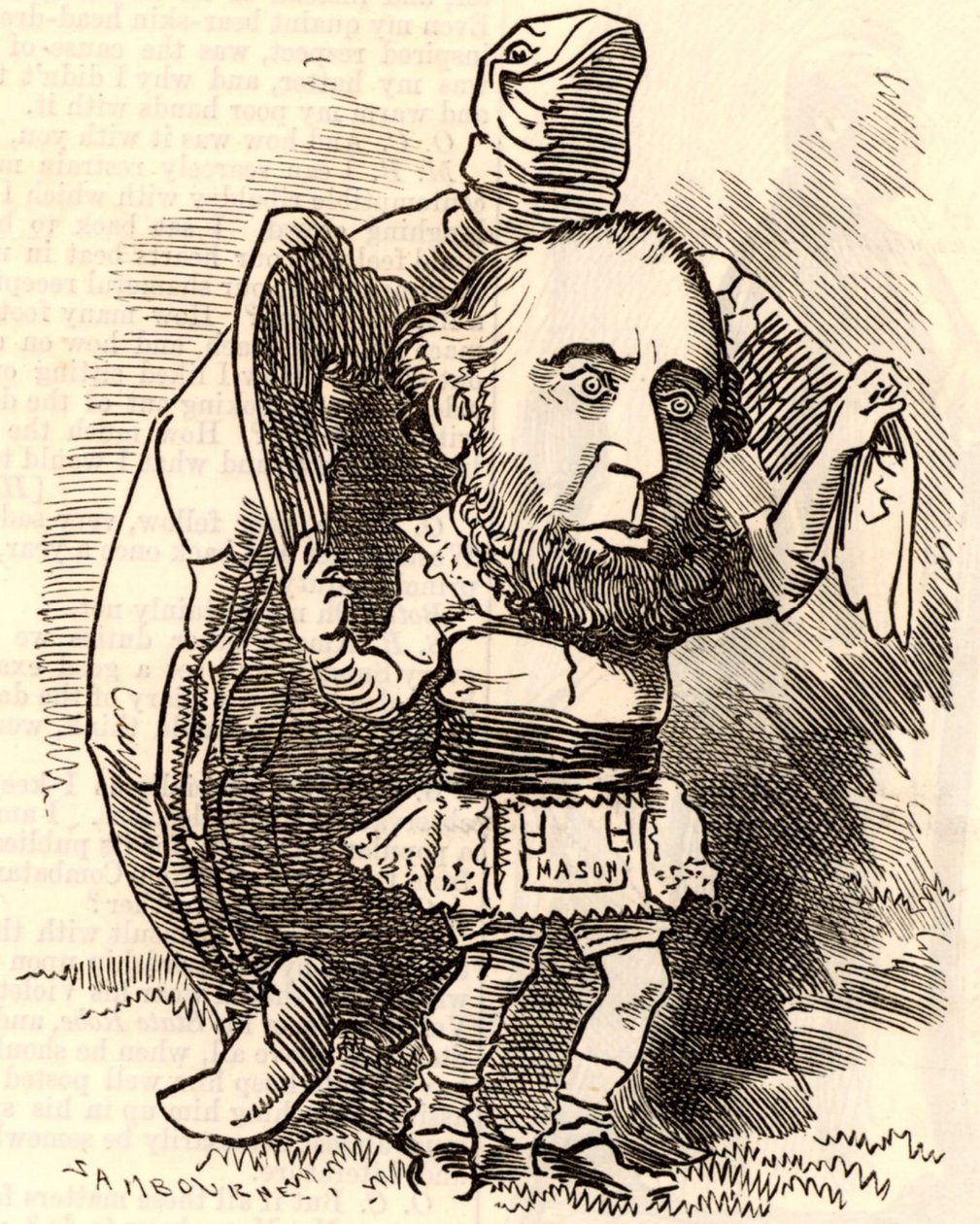 John Ellis kaplumbağayla dans ediyor by Edward Linley Sambourne