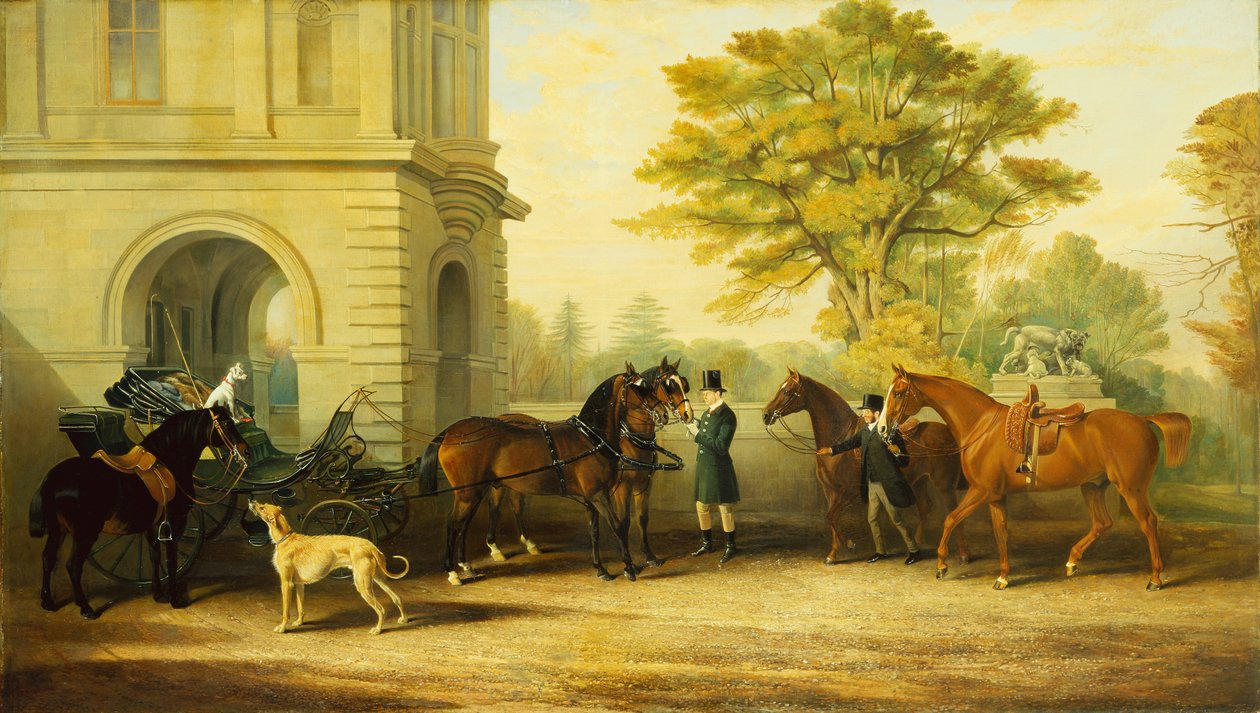 Lady Williams Wynns En Sevdiği Phaeton, Midilliler, Atlar ve Köpekler by Edward Lloyd