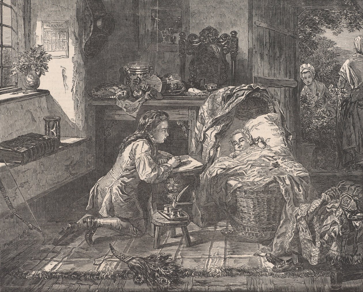 Benjamin West'in Sanatta İlk Çabası, Illustrated London News'den, 12 Mayıs 1849. by Edward Matthew Ward