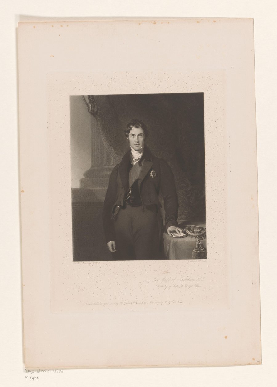 Portret van George Hamilton-Gordon Aberdeen Kontu KJ / Dışişlerinden Sorumlu Devlet Bakanı (nesne üzerine başlık) by Edward McInnes